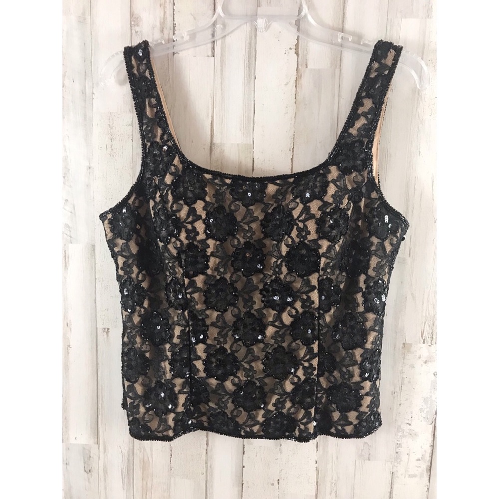 Andretta Donatello beaded cropped formal tank